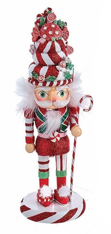 10" Hollywood Bakery Hat Nutcracker - Peppermint