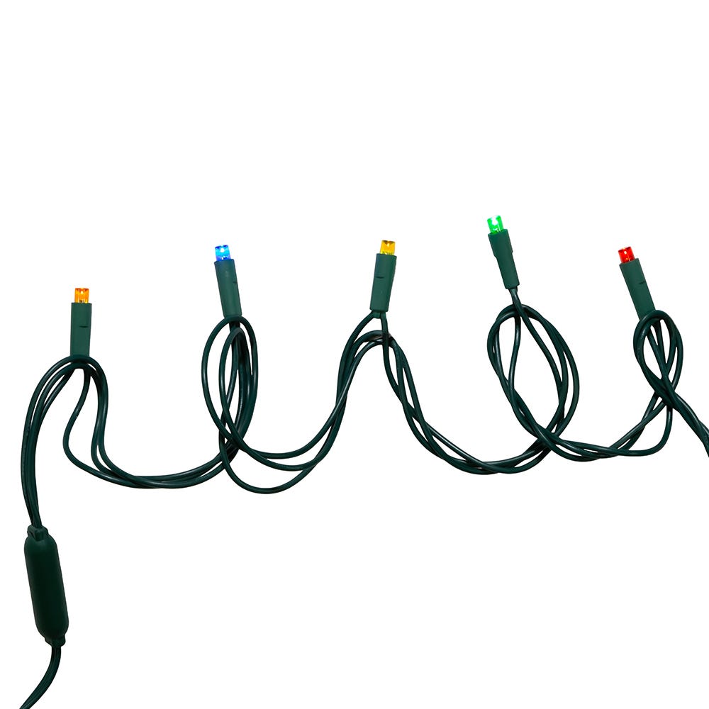 100-Light 5mm Multi-Color LED Green Wire Light Set