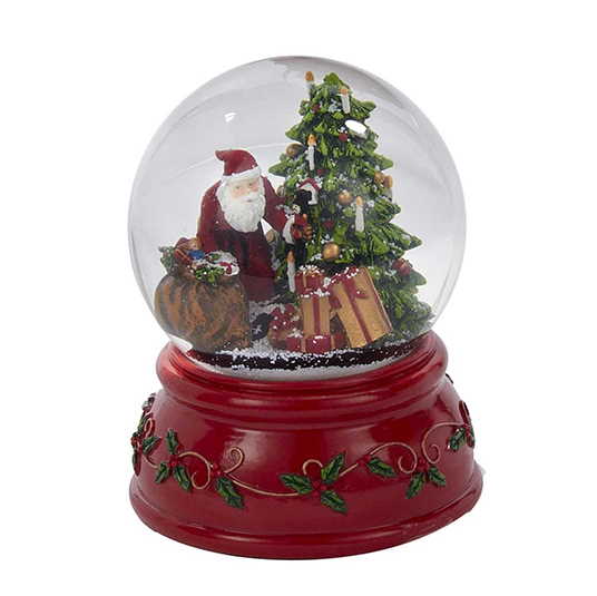 100MM Musical Santa Water Globe - Delivering Presents