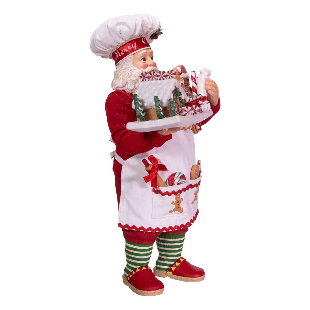 10.5" Fabriché Gingerbread Chef Santa
