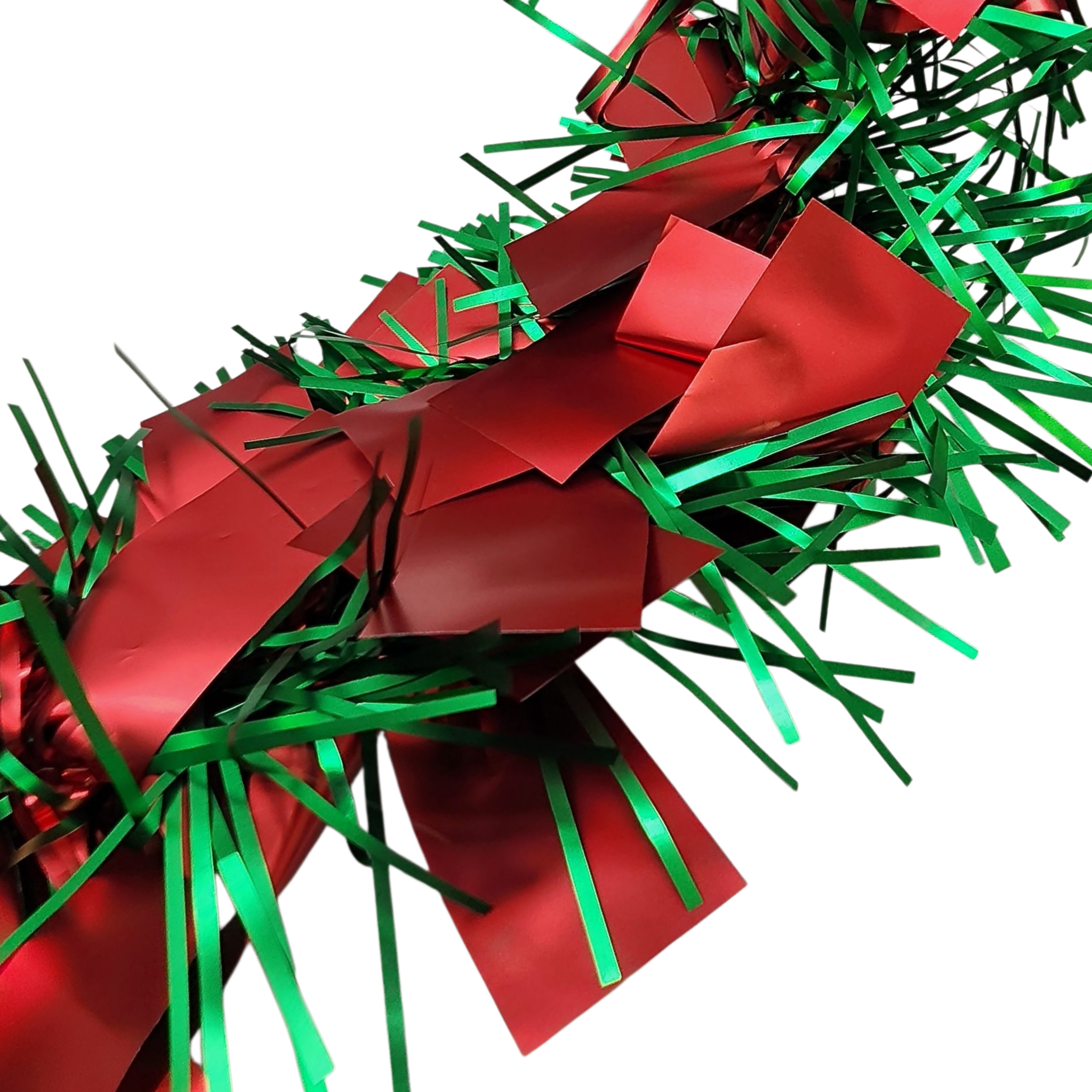 12 foot 4 Ply Luxury Matte Tinsel Garland - Red/Green