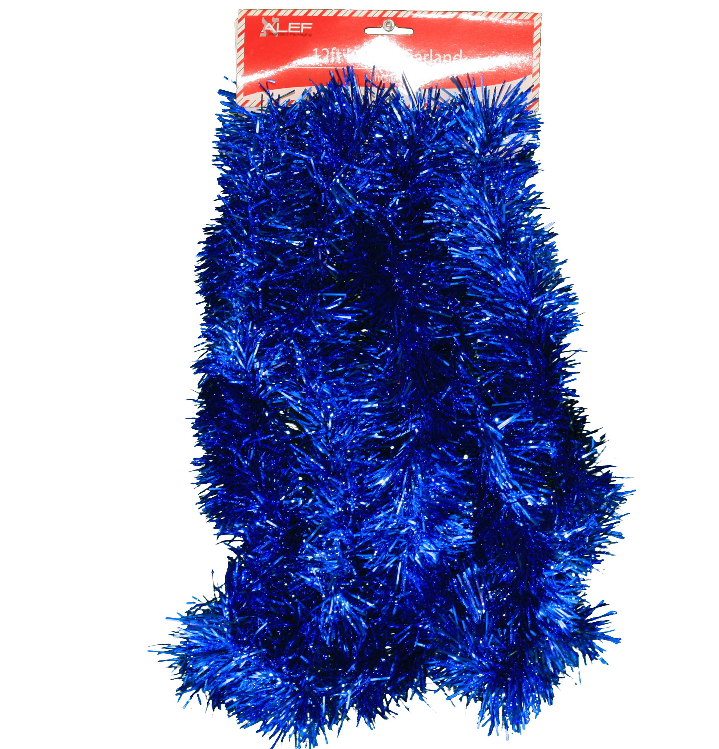 12 foot 5 Ply Holographic Tinsel Garland - Blue