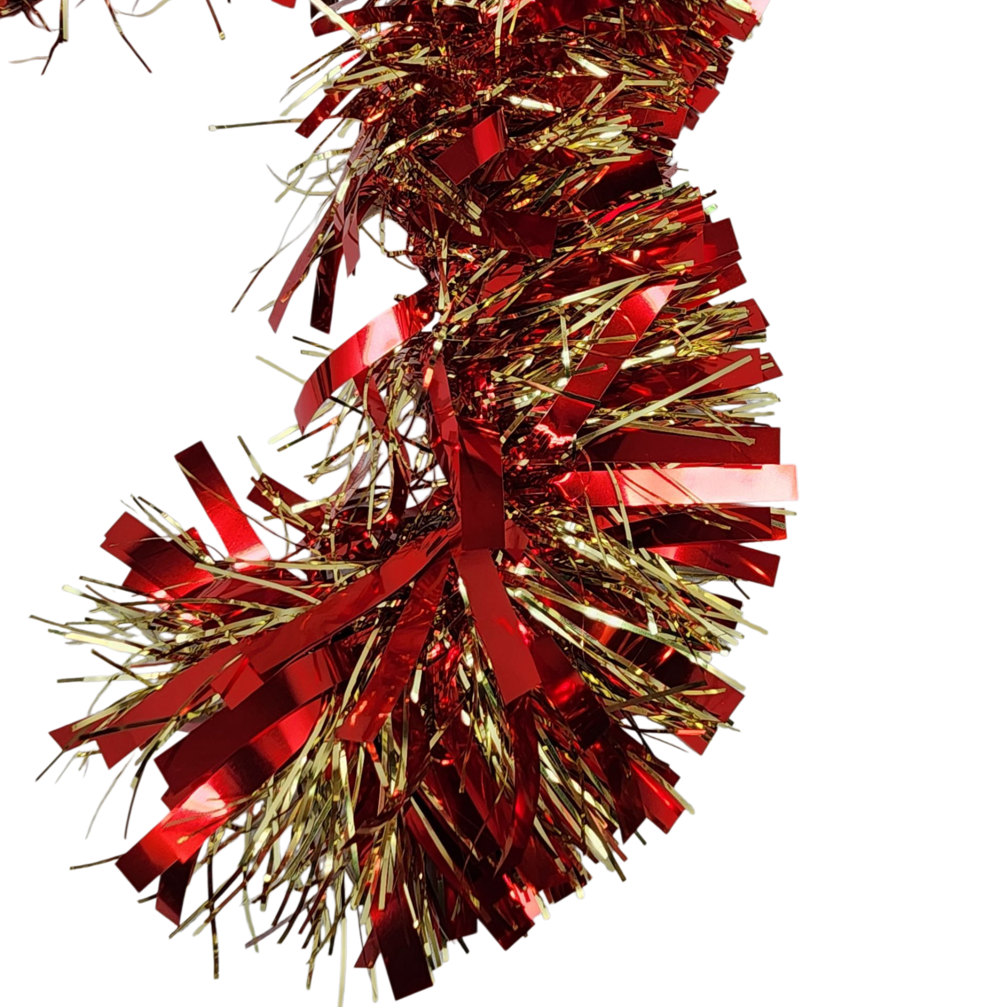 12 foot 6 Ply Luxury Tinsel Garland - Red/Gold