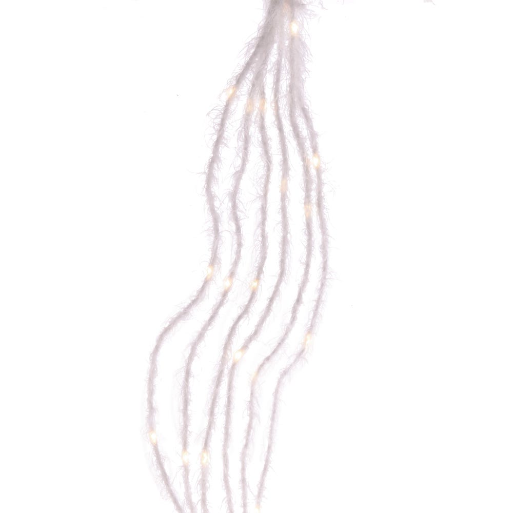 120-Light White Fuzzy Multi-Strand With Warm White LED Lights