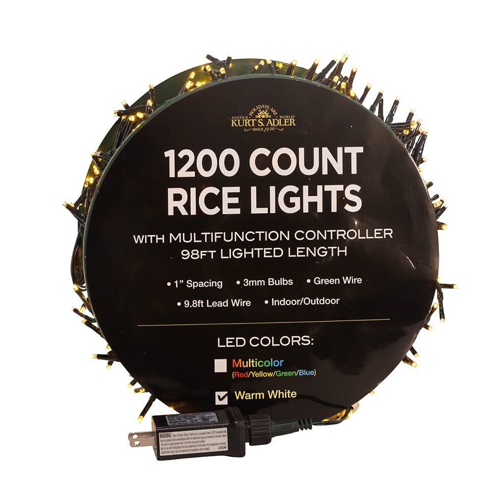 1200-Light Warm White LED Rice Light Set