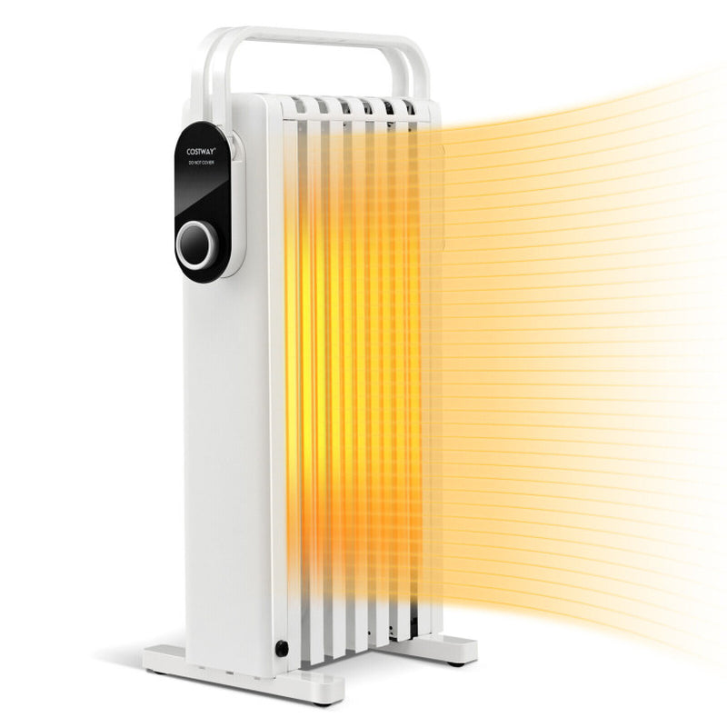 1500W Electric Oil Filled Space Heater With Foldable Rack
