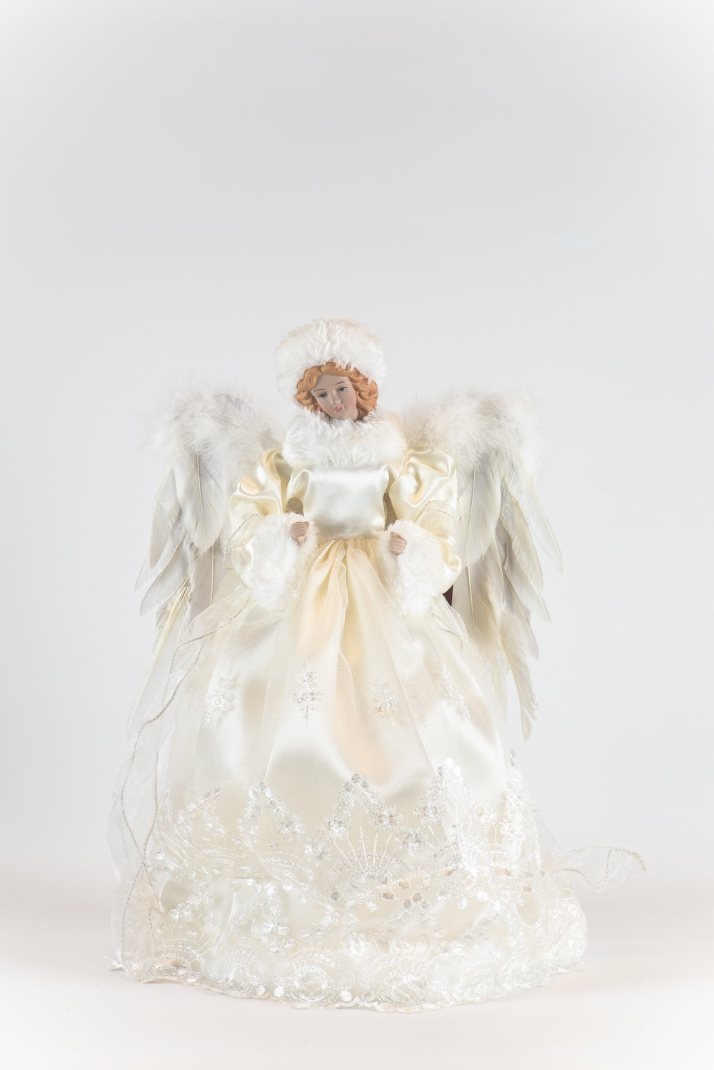 16 Inch Angel Tree Topper - Parchment and Cream