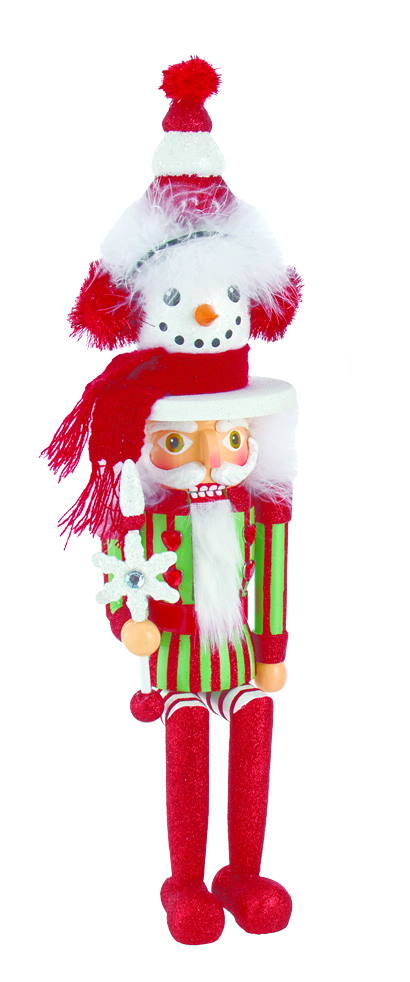 17" Hollywood Shelf Sitter Nutcracker - Snowman Hat