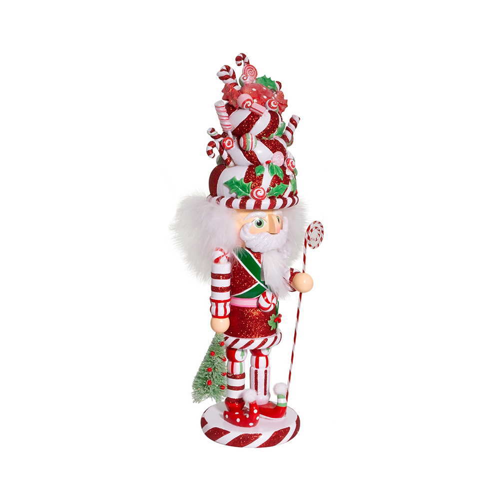 18 Inch Hollywood Bakery Hat Nutcracker - Peppermint