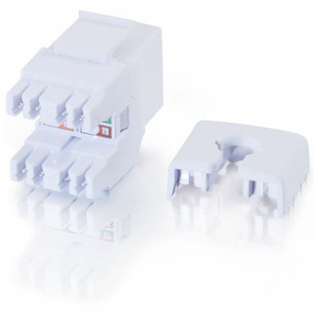 180Anddeg; Cat6 Rj45 Utp Keystone Jack - White
