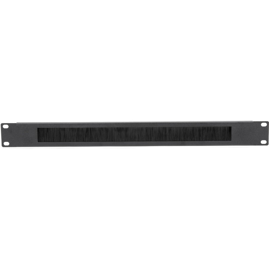 1U Rack Mount Brush Panel- Blk,Rack Cable Management - Black