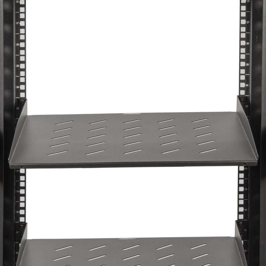 1U Universal Vented Rack Shelf,13.78In 350Mm Depth Black