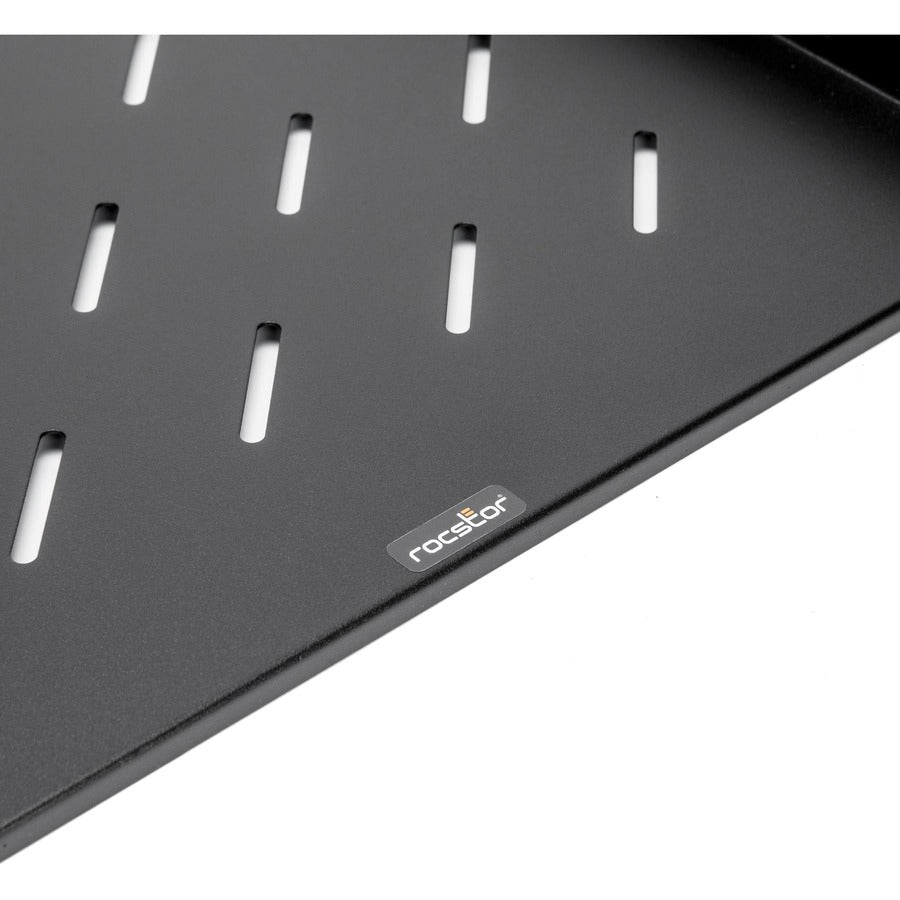 1U Universal Vented Rack Shelf,13.78In 350Mm Depth Black