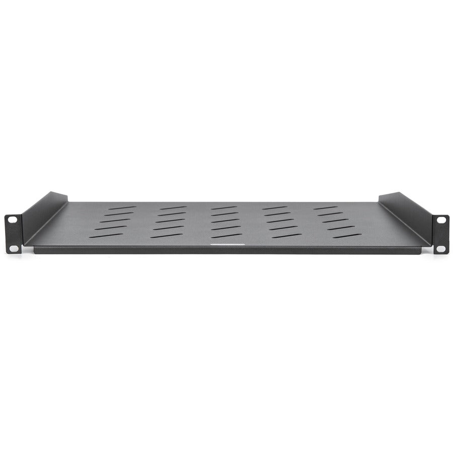 1U Universal Vented Rack Shelf,17.72In 450Mm Depth Black