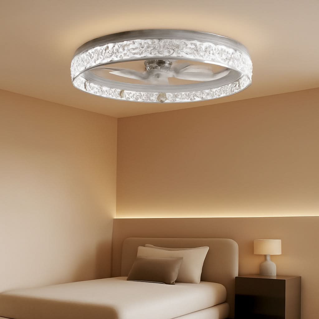 20 Inch Low Profile Ceiling Fan With Dimmable LED Lights