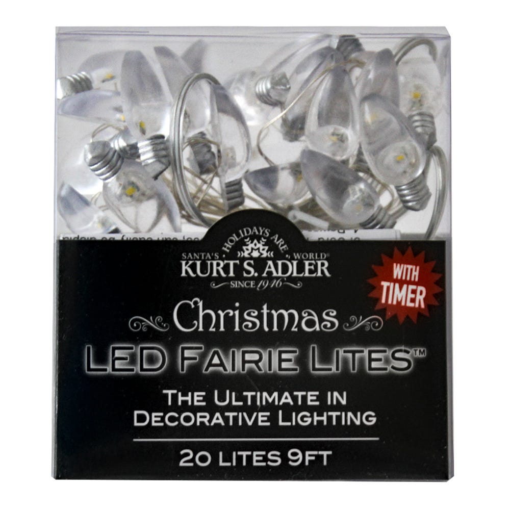 20 Light Battery-Operated C7 Bulb LED Fairy Lights - Clear