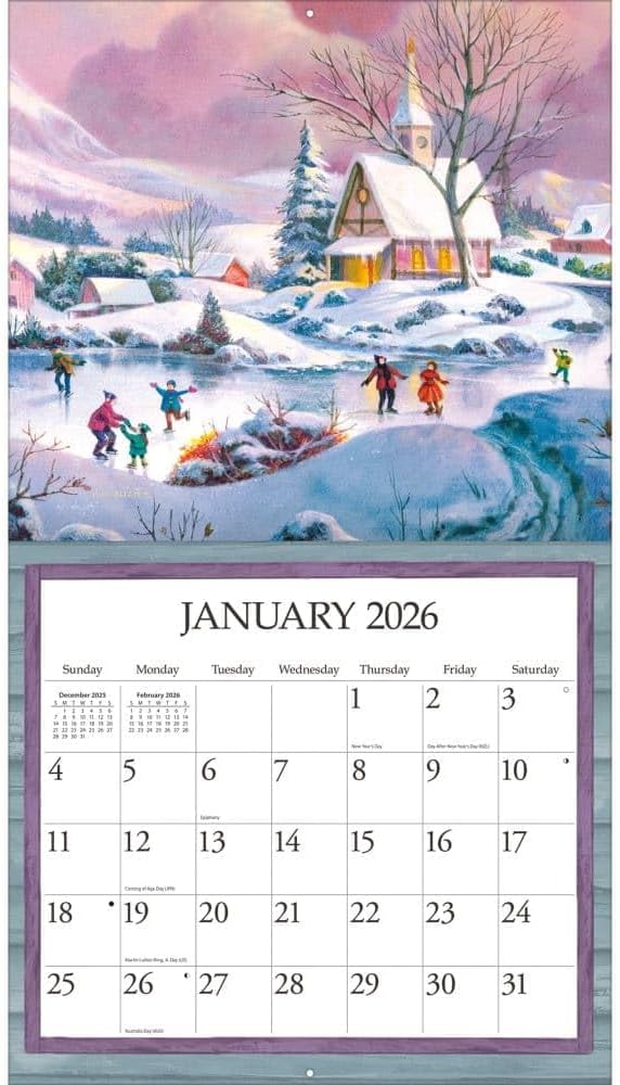 2026 Simple Country Wall Calendar