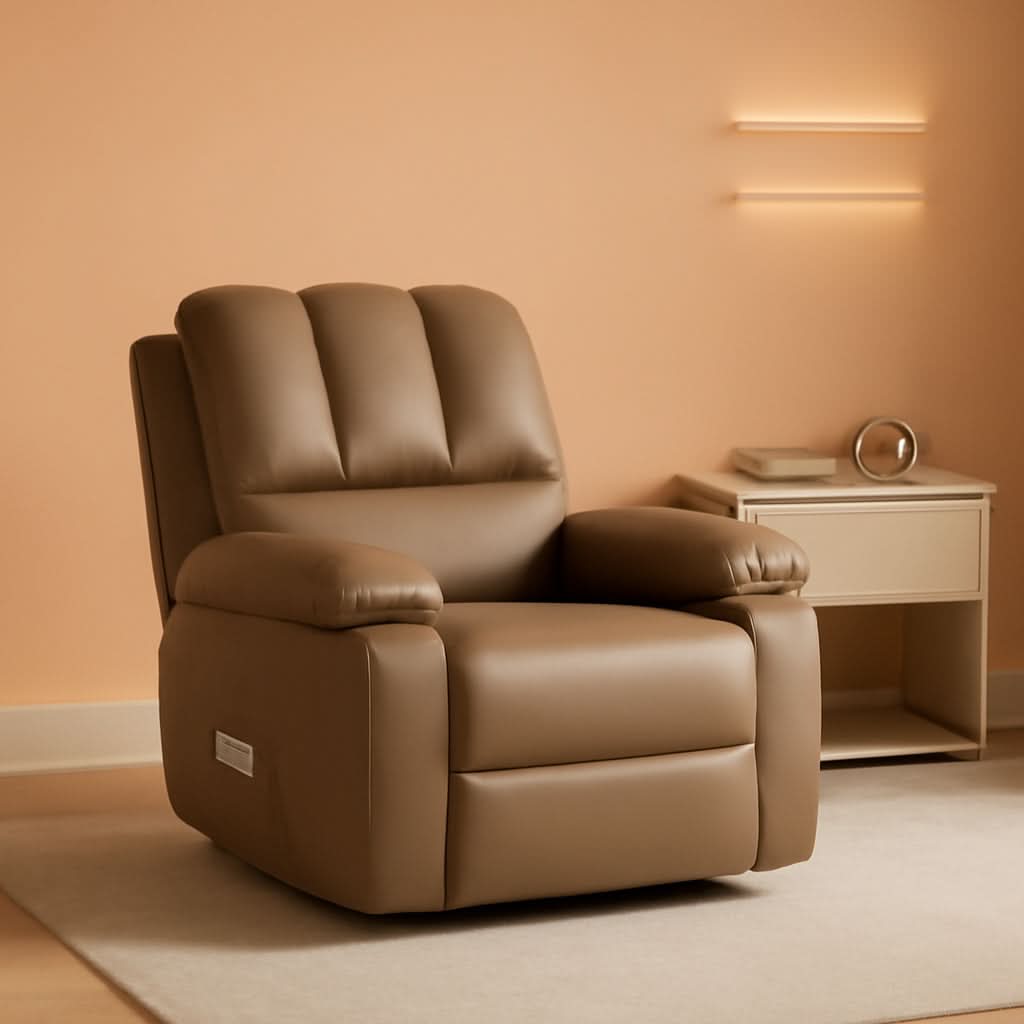 22 Inch Rocker Swivel Recliner Chair With Cup Holder Soft Sponge Filling For Comfort In Living Room And Nursery