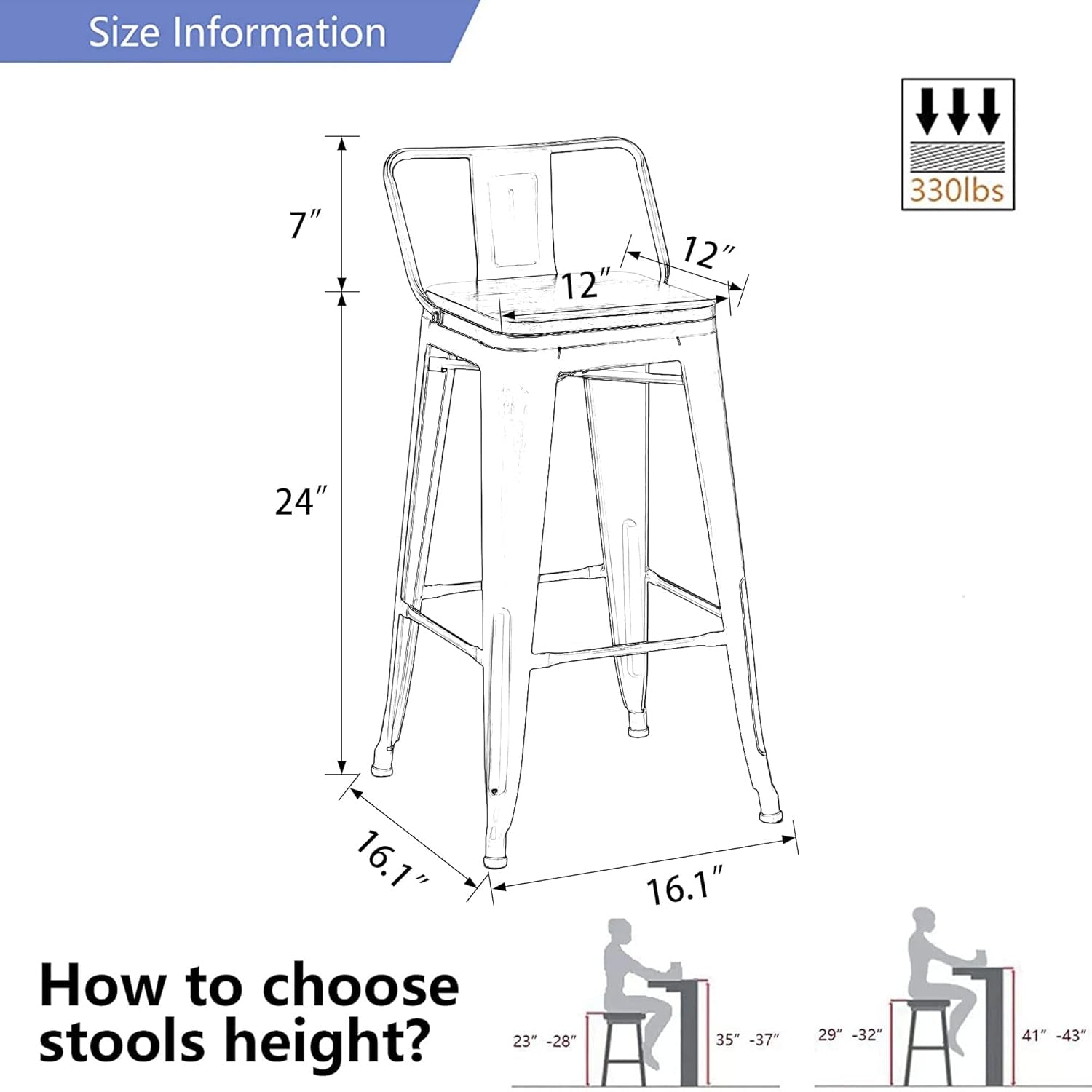 24 Inch Distressed White Industrial Swivel Metal Bar Stools Set Of 4 Counter Height