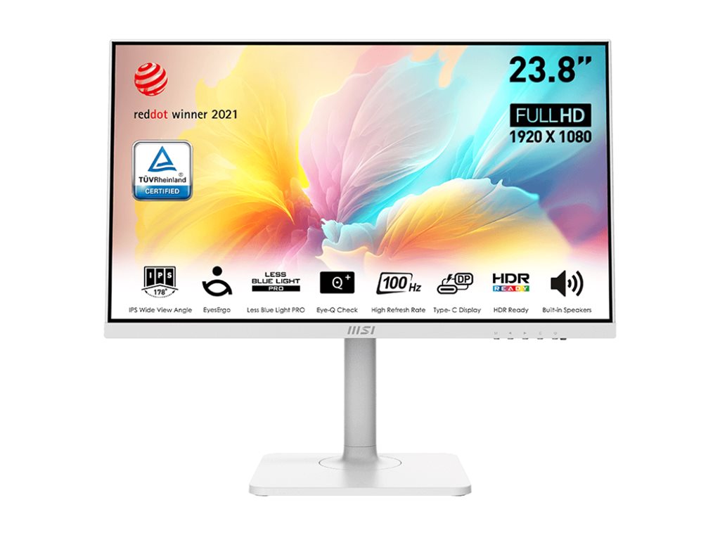 24 Inch IPS Monitor - MSI Modern MD2412PW Full HD 100Hz USB Type-C Display | Tecisoft MODERNMD2412PW