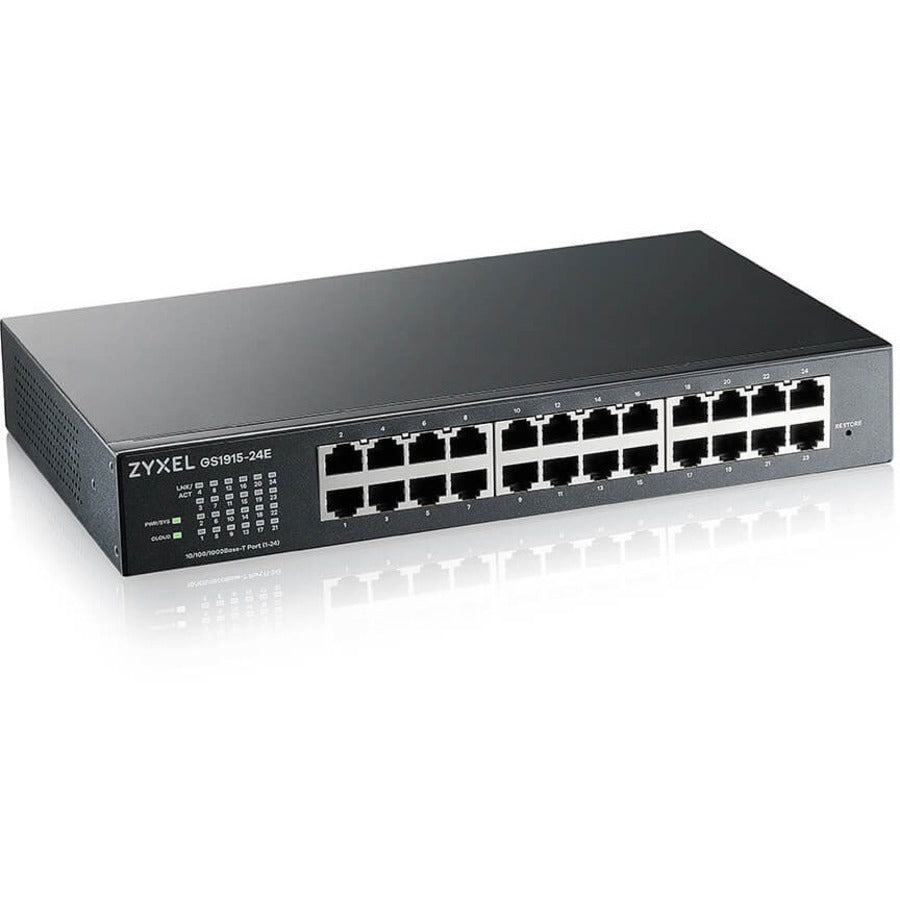 24-Port GbE Smart Managed Switch - Fanless Design Nebula Cloud | TeciSoft GS1915-24E