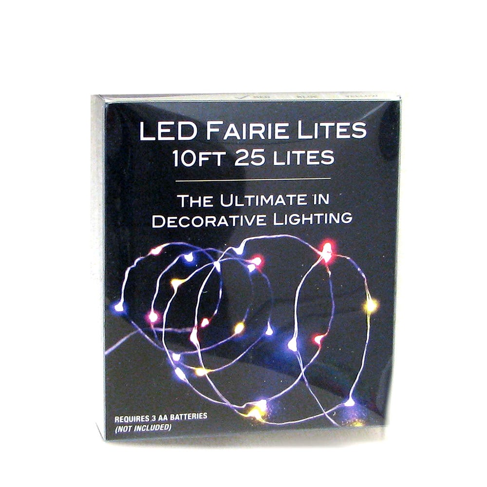 25-Light Battery-Operated Multicolored LED Fairy Lights