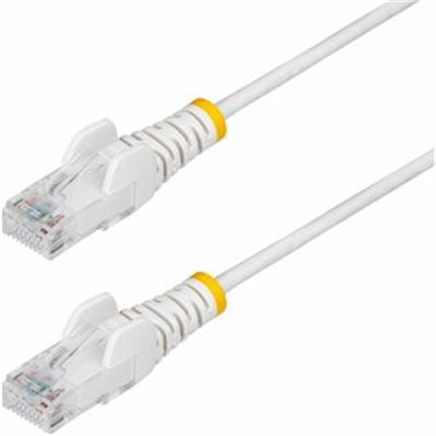 25FT WHITE SLIM CAT6 ETHERNET CABLE, SNAGLESS, 100W POE, UTP, LSZH, 28AWG BARE C