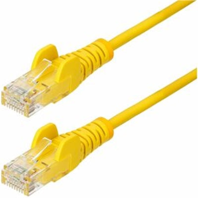 25FT YELLOW SLIM CAT6 ETHERNET CABLE, SNAGLESS, 100W POE, UTP, LSZH, 28AWG BARE