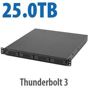 25.0TB (1x1.0TB NVMe + 3x8.0TB HDD) Flex 1U4 4-Bay Rackmount Thunderbolt Storage,