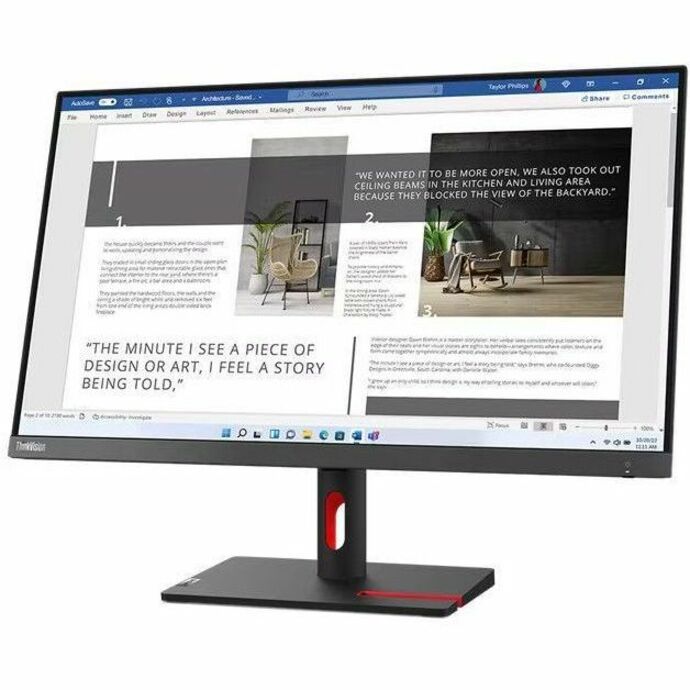 27 Inch FHD Monitor - IPS Near-Edgeless 100Hz Display | Lenovo 63DFKAR4US