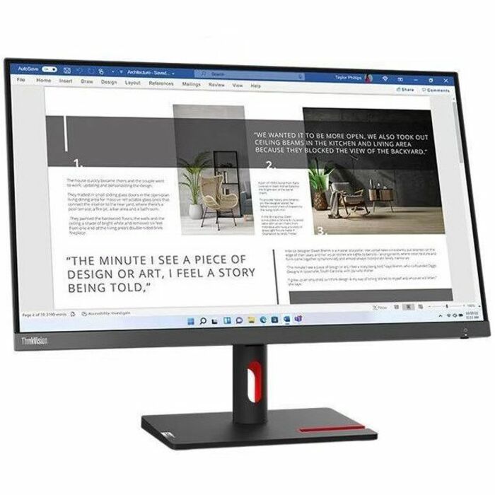 27 Inch FHD Monitor - IPS Near-Edgeless 100Hz Display | Lenovo 63DFKAR4US