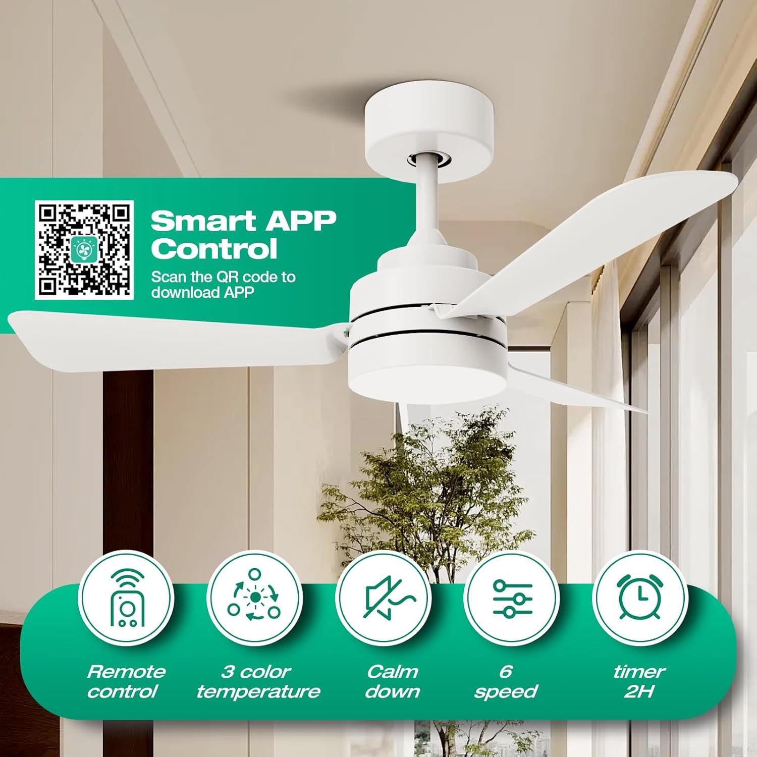 28 Inch Flush Mount Ceiling Fan Light Remote Control For Energy Efficient Year Round Comfort