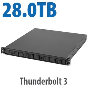 28.0TB (4x1.0TB NVMe + 3x8.0TB HDD) Flex 1U4 4-Bay Rackmount Thunderbolt Storage,