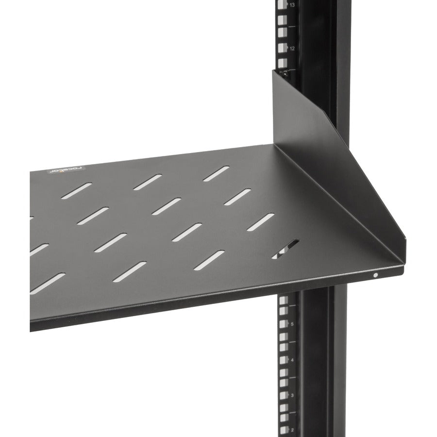 2U Universal Vented Rack Shelf,13.78In 350Mm Depth Black