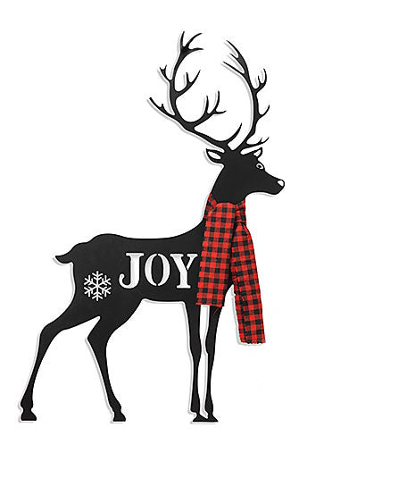 3 Foot Metal Deer Silhouette Yard Stake - Joy