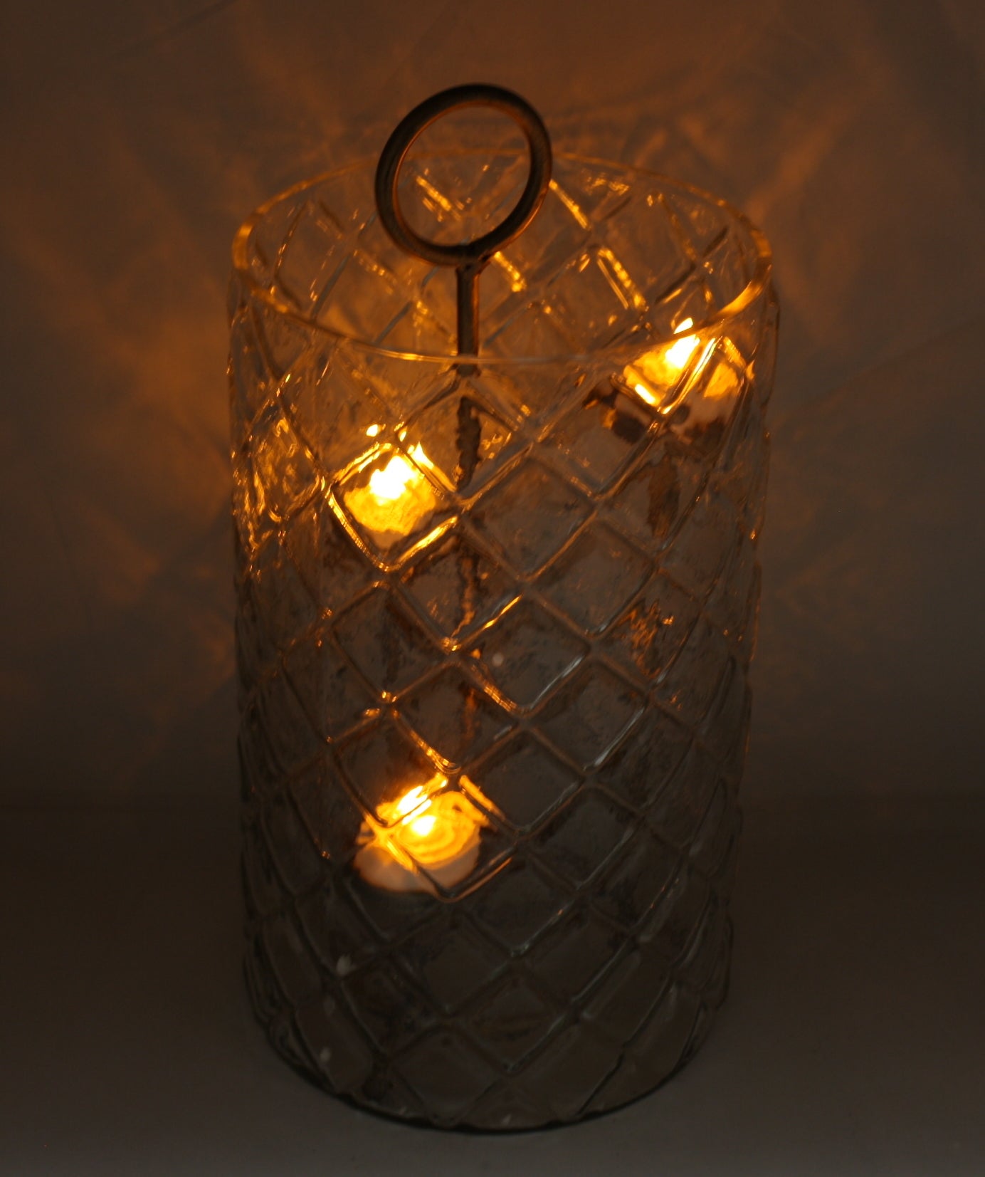 3 Level Glass Gold Candle Holder