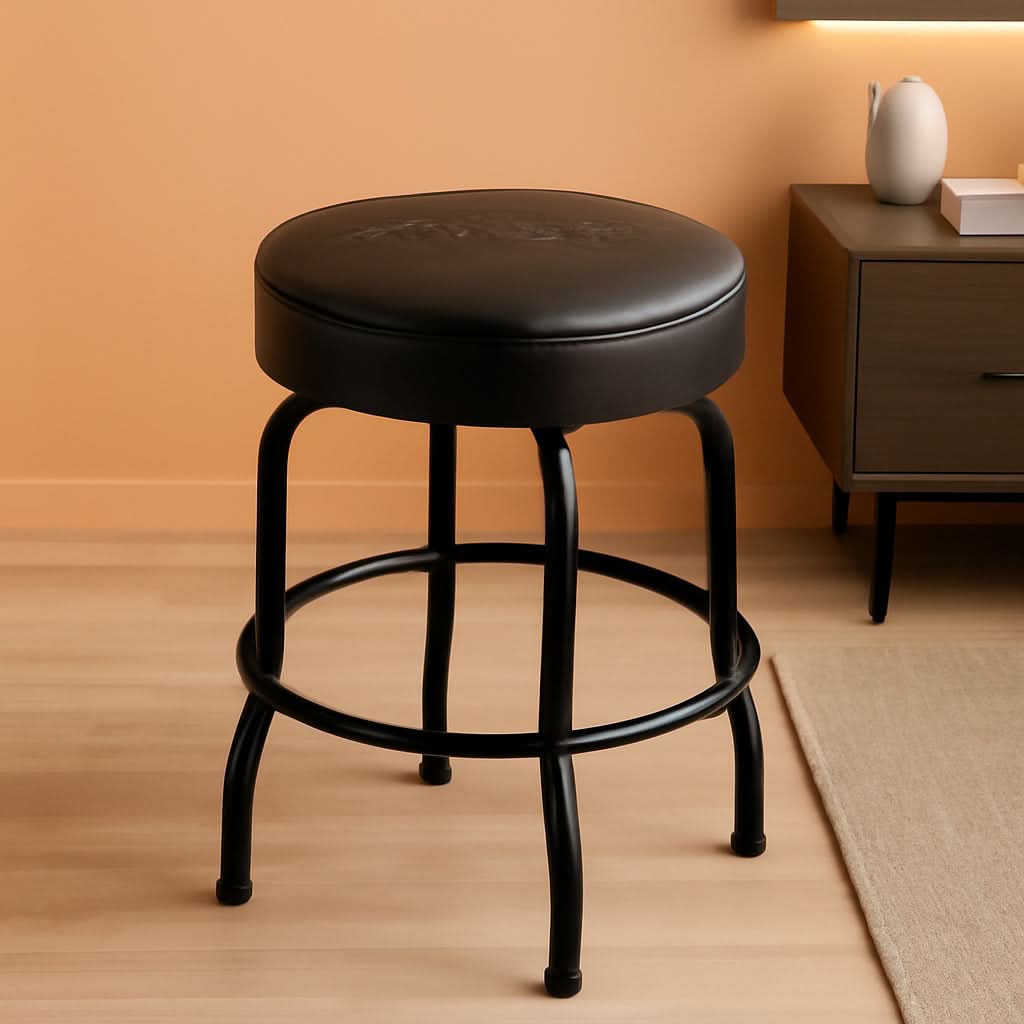 30 Inch Embossed Fender Logo Swivel Bar Stool Black