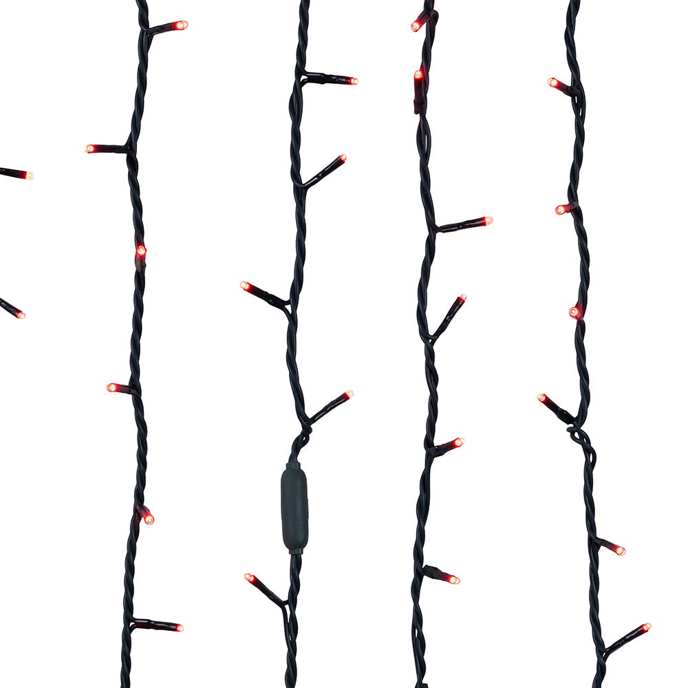 300-Light 3MM Red LED Green Wire Jingle Bright Light Set - 50 Feet