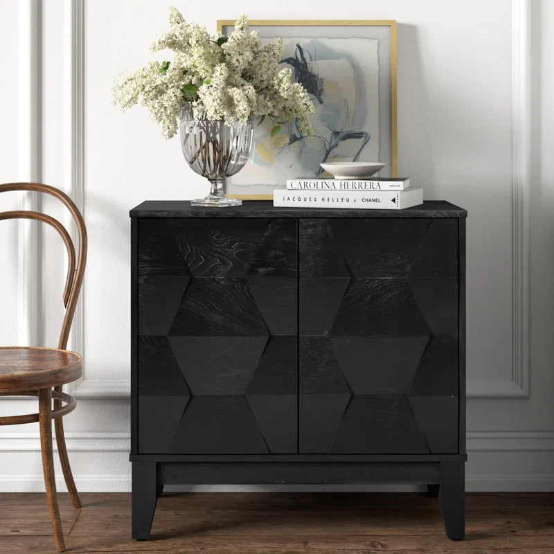 30.6 Inch Contemporary Two Door Storage Cabinet With Adjustable Shelves