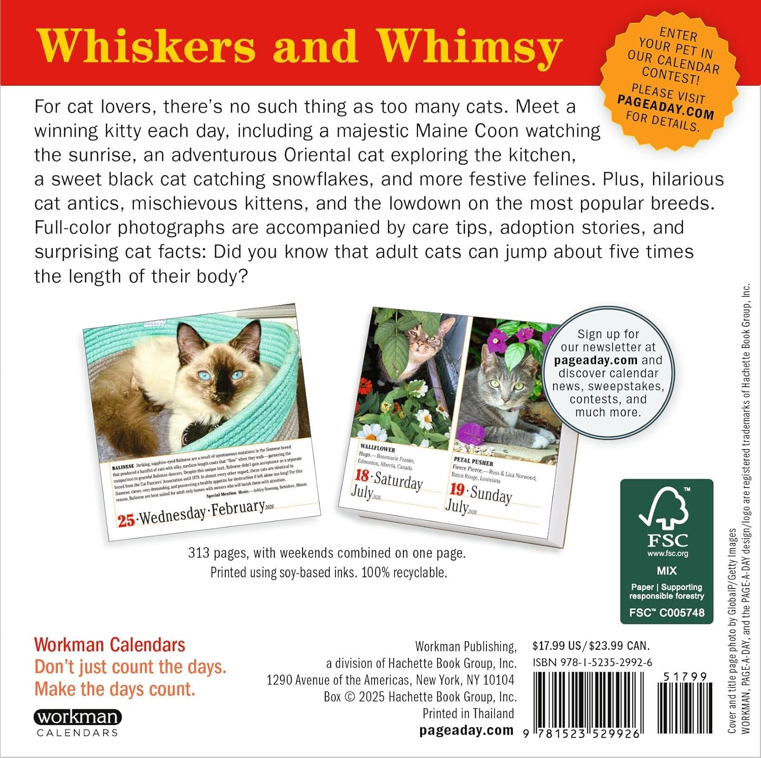 365 Cats Page-A-Day Calendar 2026: The World's Favorite Cat Calendar