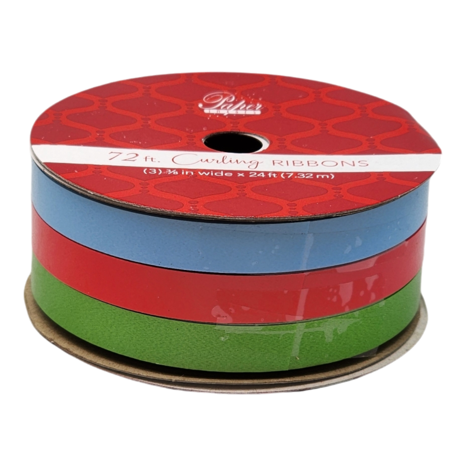 3/8 Inch Curling Ribbon - 3 Colors - 24 Feet Each - Blue/Red/Green