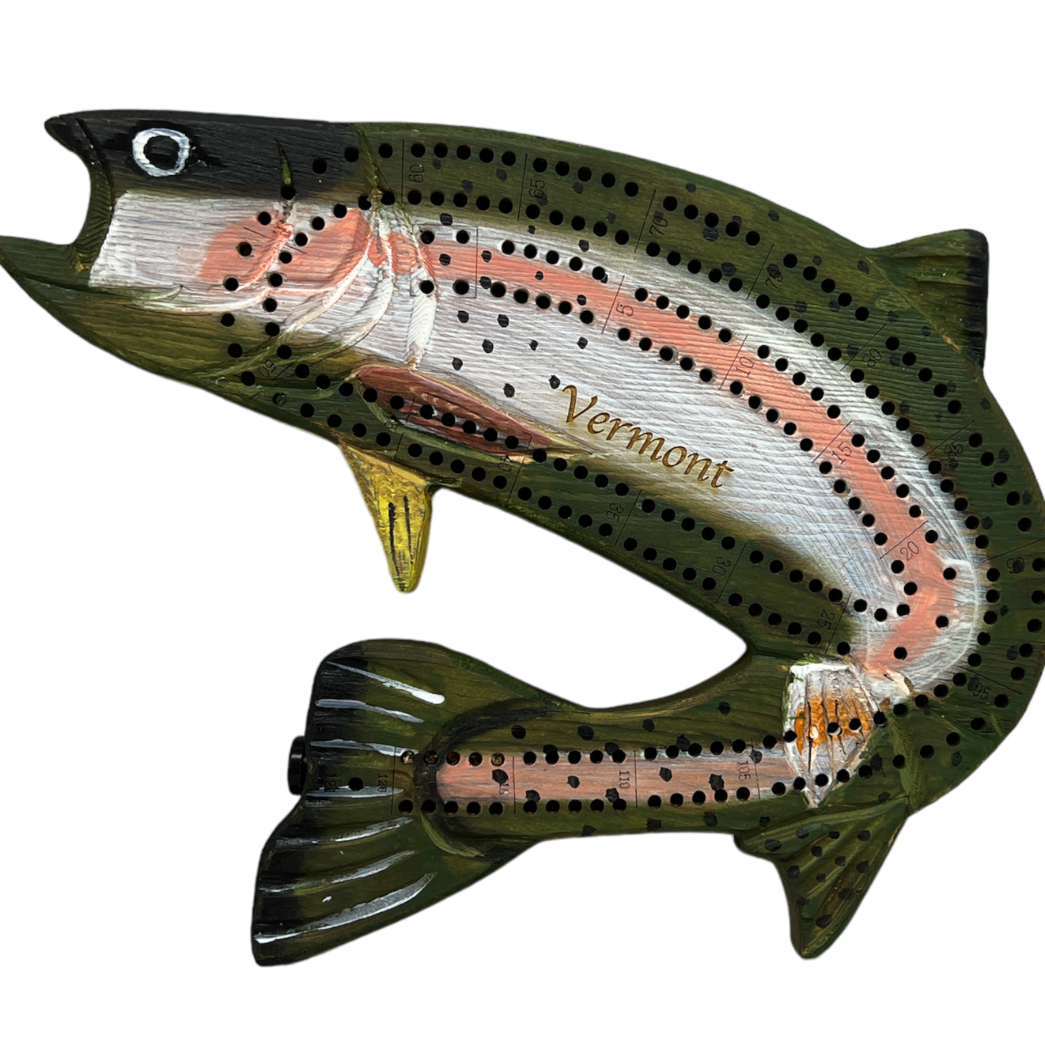 3D Rainbow Trout Cribbage Board