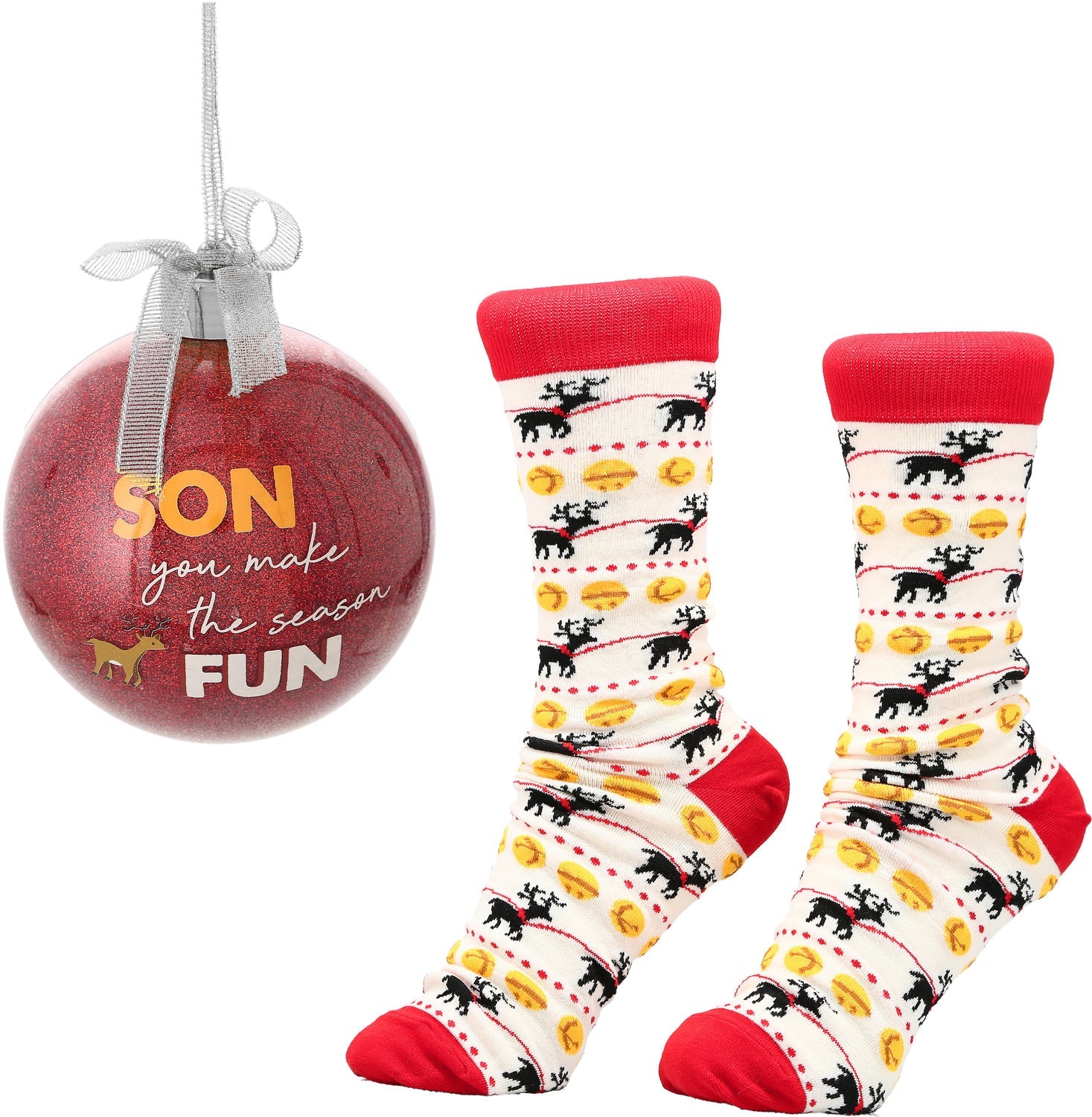 4" Ornament with Holiday Socks - Son You Make The Season Fun