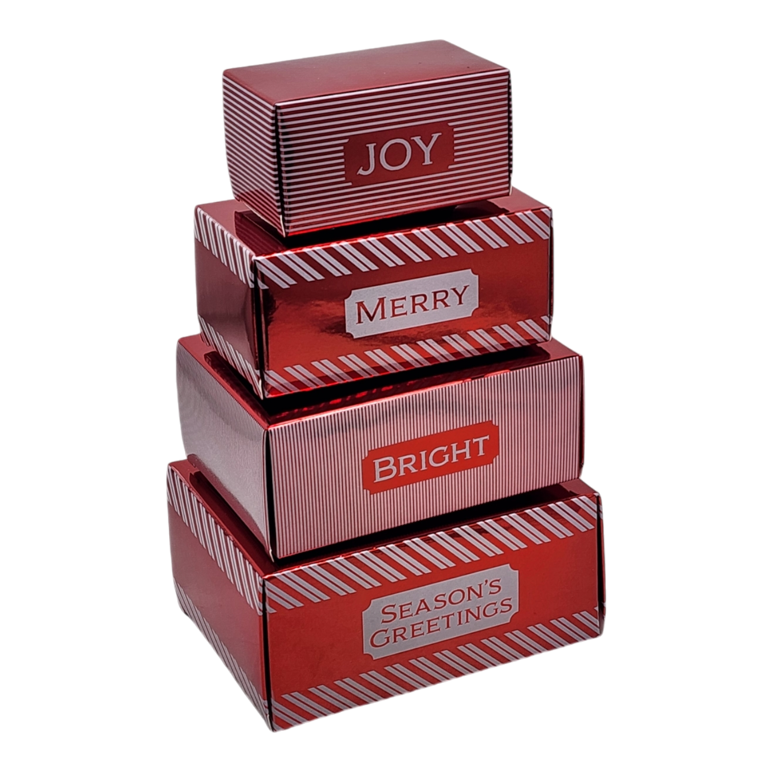 4 Piece Treat Tower Interlocking Gift Boxes - Red