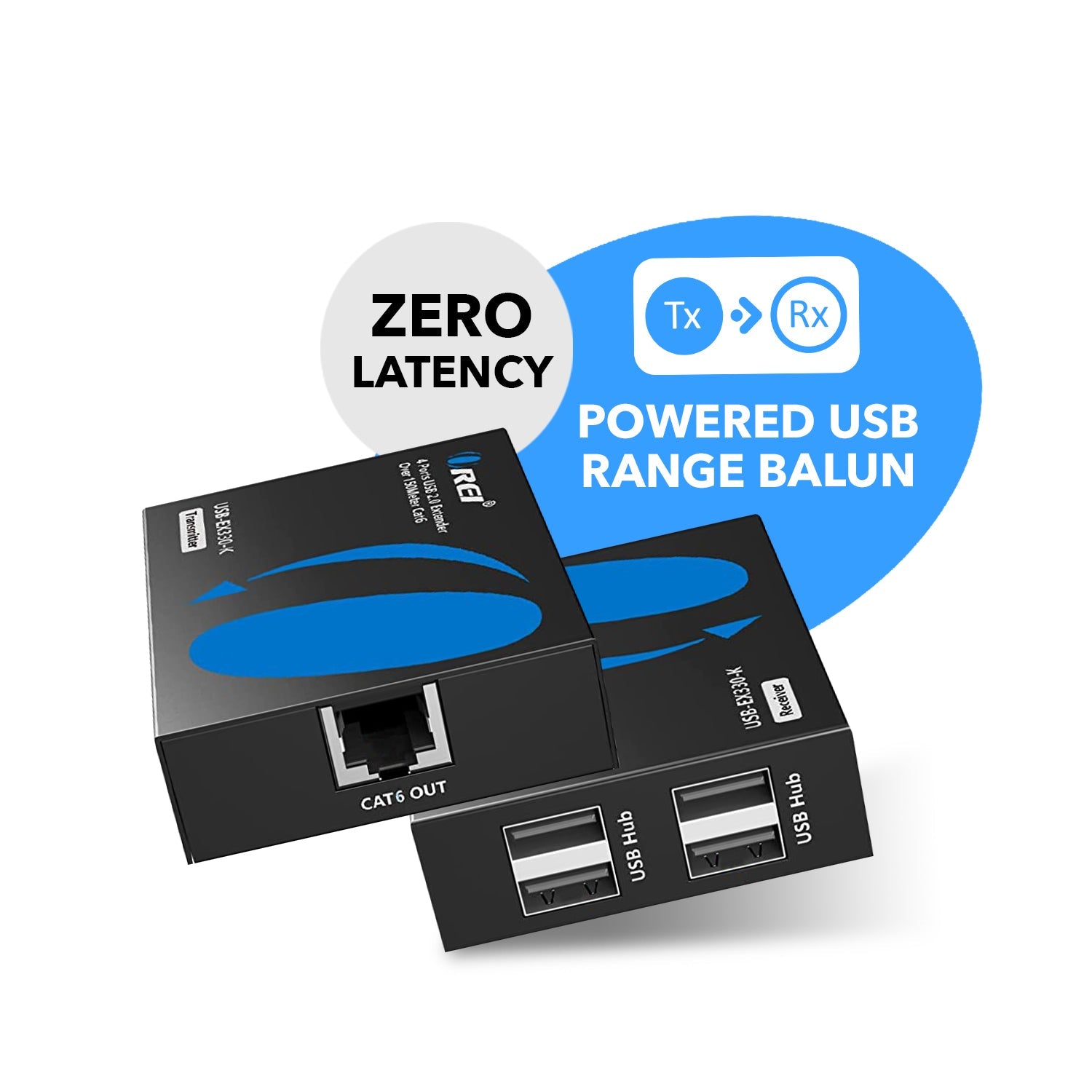 4 Port USB Extender Over CAT 6 Up To 330 Feet (USB-EX330-K)