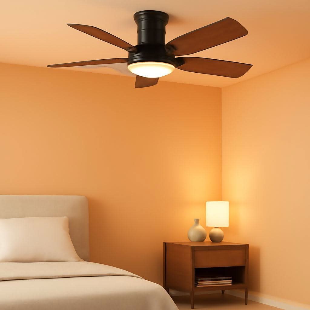 42 Inch Brown Ceiling Fan With Remote Lighting App Control