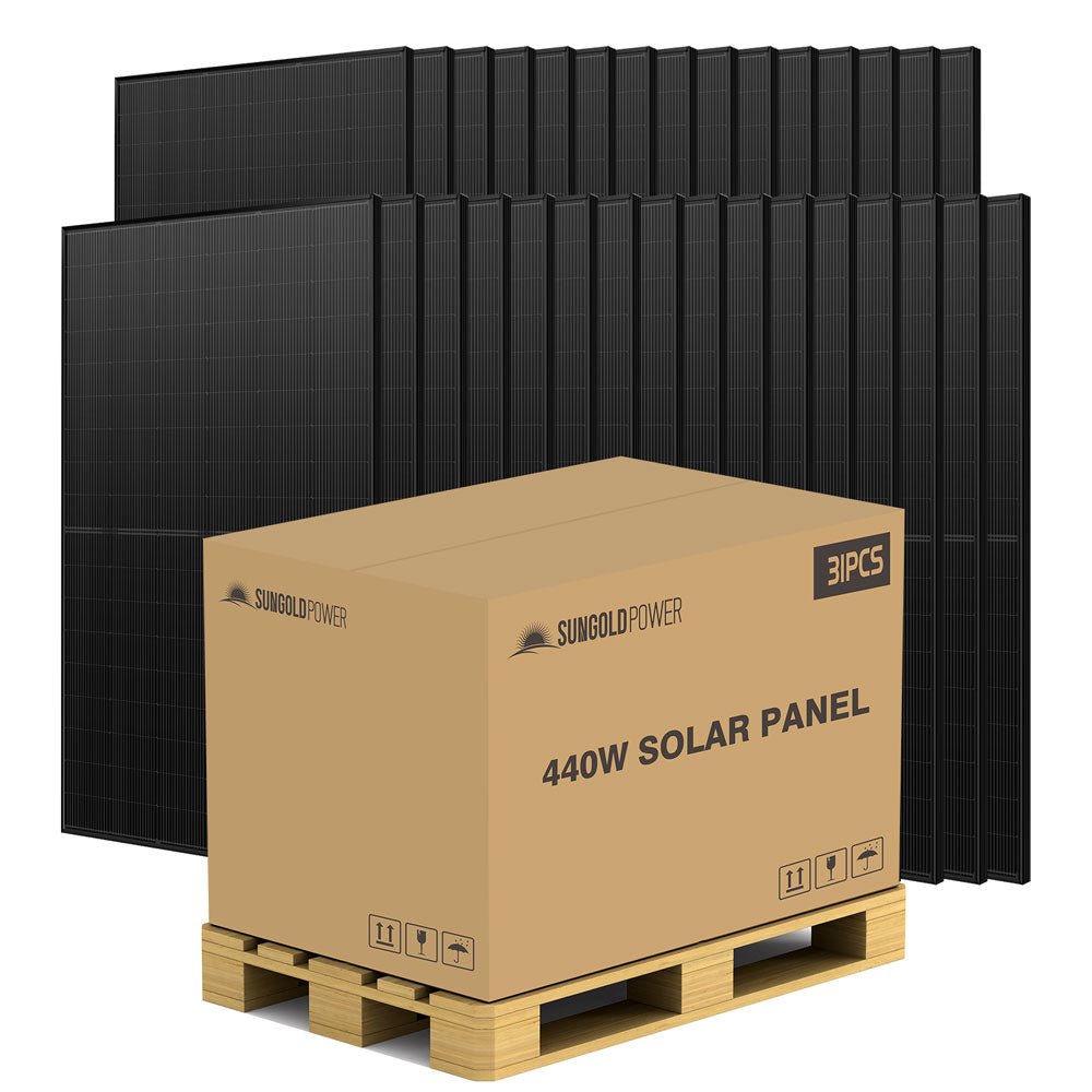 440W MONO BLACK PERC SOLAR PANEL FULL PALLET (32 PANELS) UL61730 CEC Listed