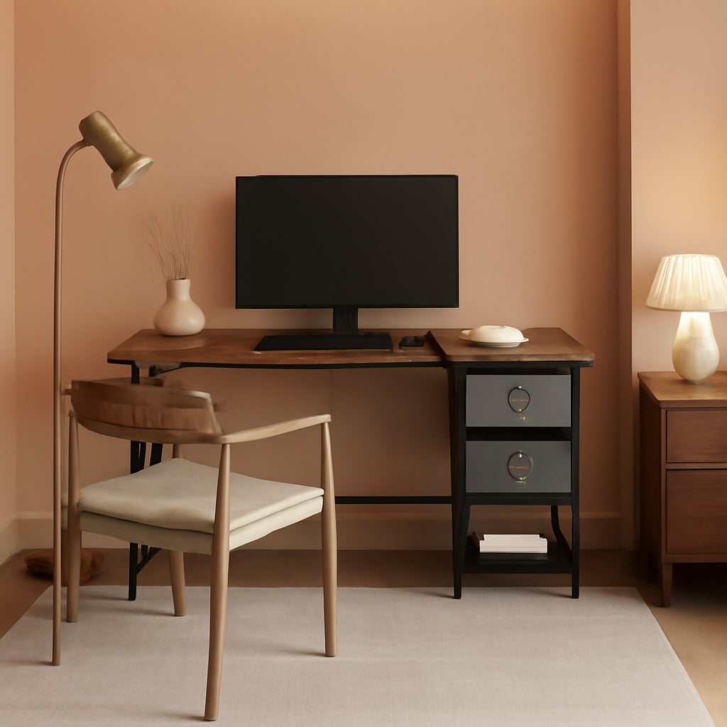 47 Inch Desk With Drawers And Shelves For Home Office