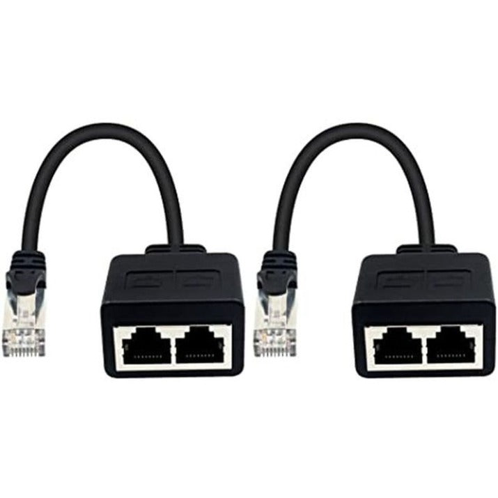 4XEM 2-to-1 RJ45 Splitter Cable Adapter - F/M- CAT6 4XCAT6SPLITTER
