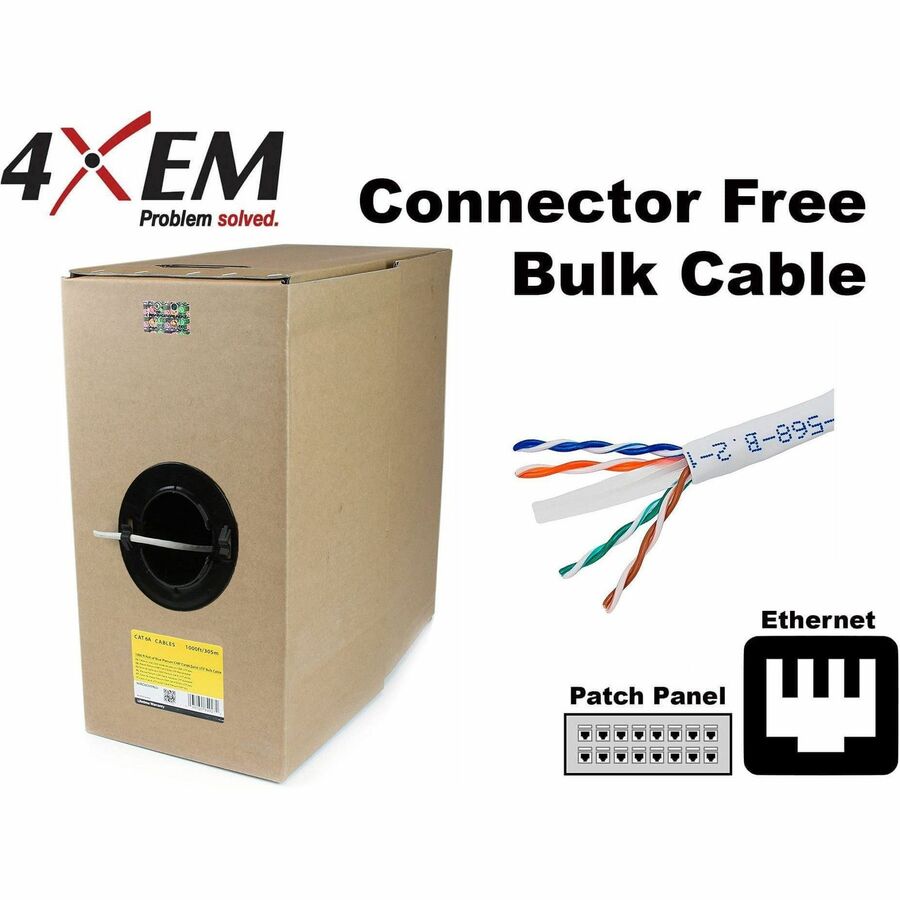 4XEM Cat6A Bulk Cable (White)